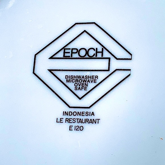 EPOCH LE RESTAURANT SALAD PLATE 8 1/8TH INCH WHITE BLACK ROUND E 120 - Picture 5 of 5